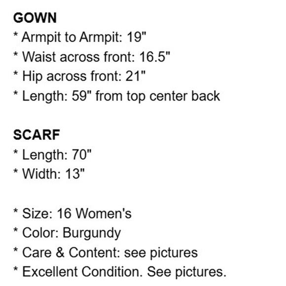 Katie May Gown Dress Womens 16 Burgundy Strapless Open Back Long Sheer Scarf - Picture 5 of 16